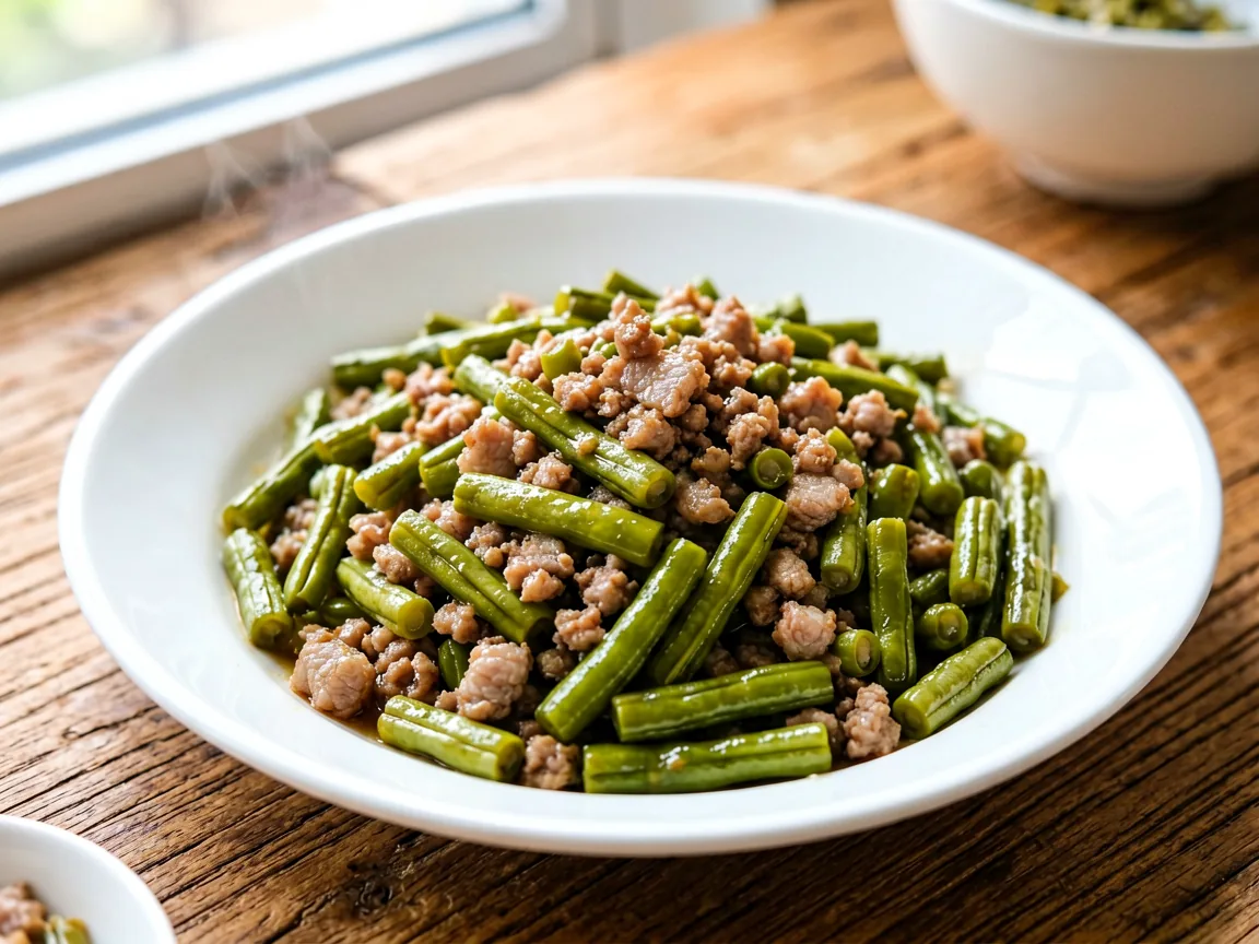 酸豆角炒肉末